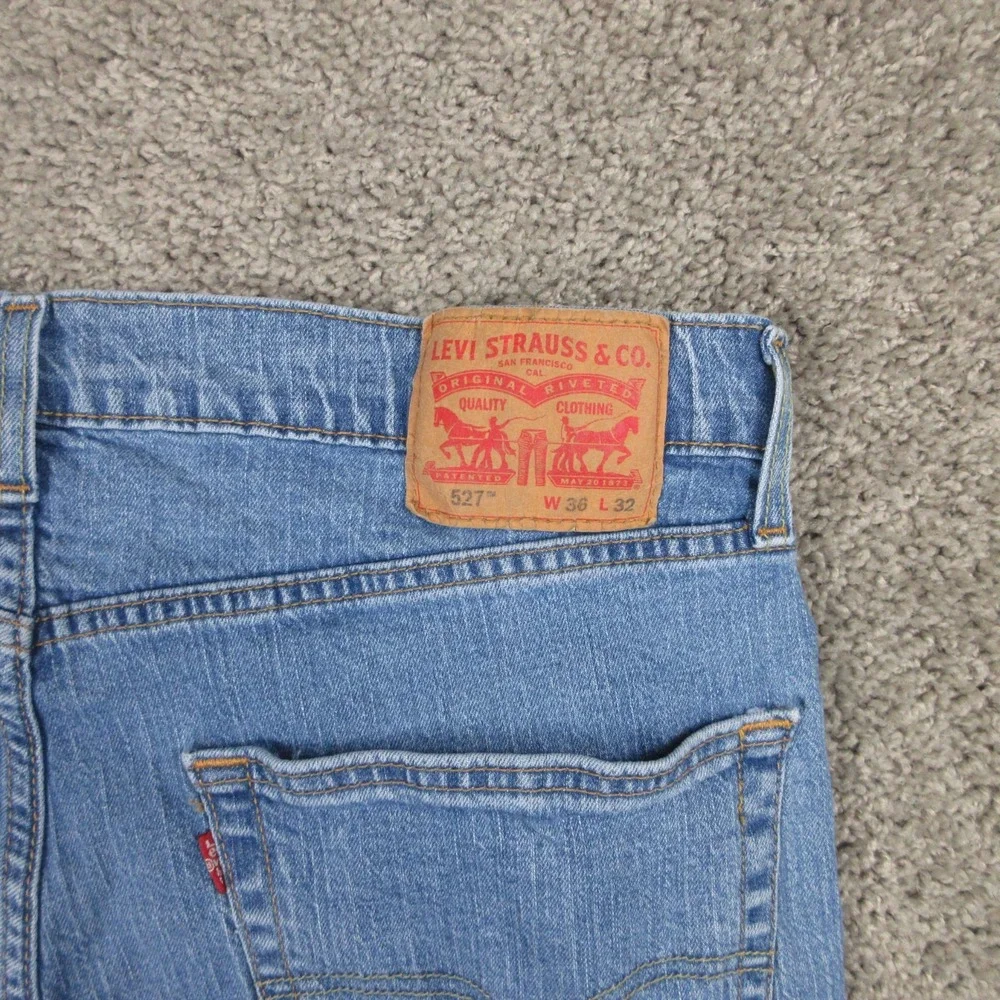 Levis Jeans Mens 36x32 Blue 527 Slim Bootcut Cowboy Western Rodeo Denim Pants